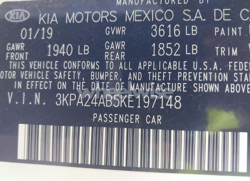 Photo 9 of 2019 Kia Rio S (VIN 3KPA24AB5KE197148)
