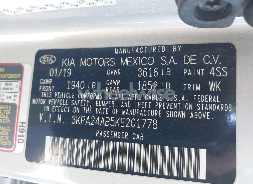 Photo 9 of 2019 Kia Rio S (VIN 3KPA24AB5KE201778)