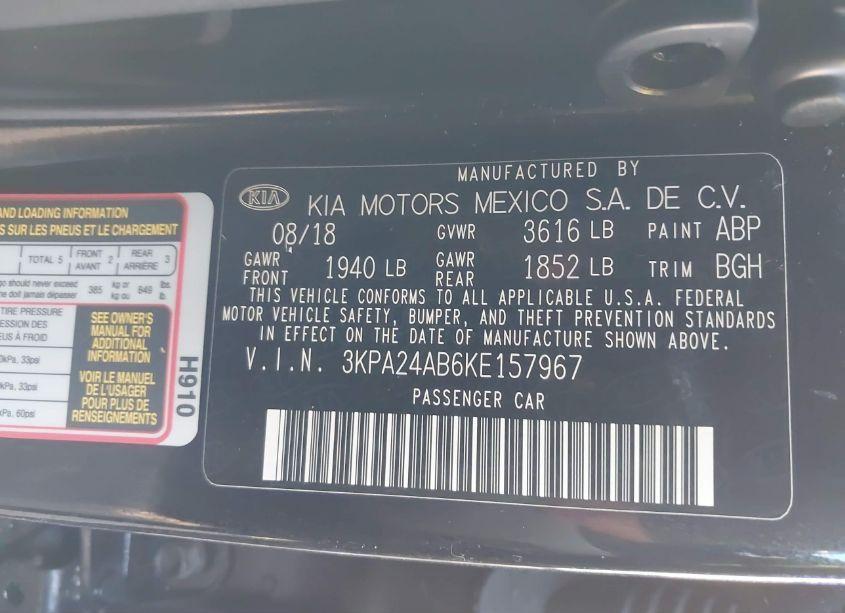 Photo 9 of 2019 Kia Rio S (VIN 3KPA24AB6KE157967)