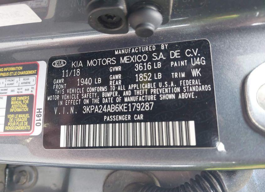 Photo 9 of 2019 Kia Rio S (VIN 3KPA24AB6KE179287)