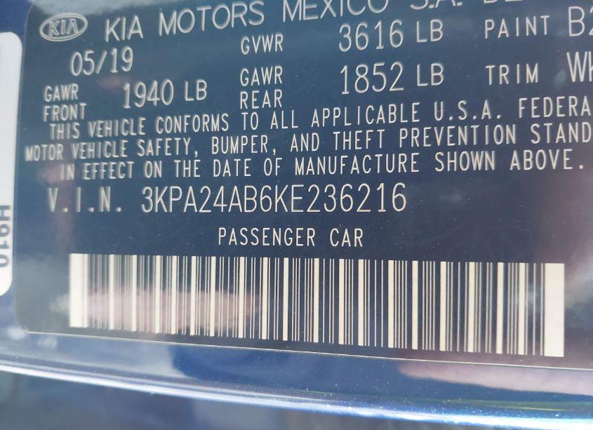 Photo 9 of 2019 Kia Rio S (VIN 3KPA24AB6KE236216)