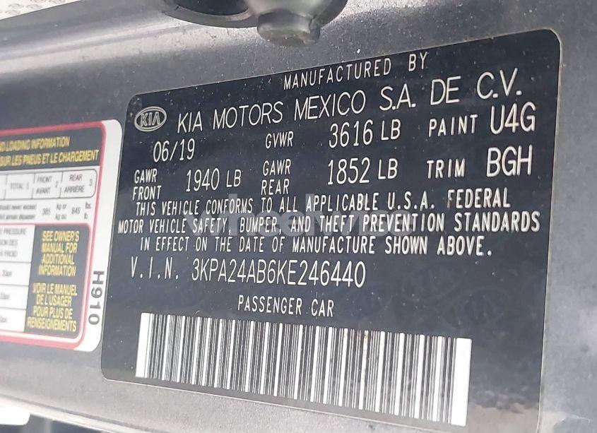 Photo 9 of 2019 Kia Rio S (VIN 3KPA24AB6KE246440)