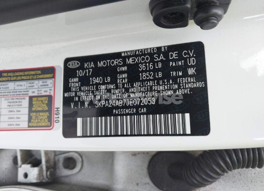 Photo 9 of 2018 Kia Rio LX (VIN 3KPA24AB7JE072053)