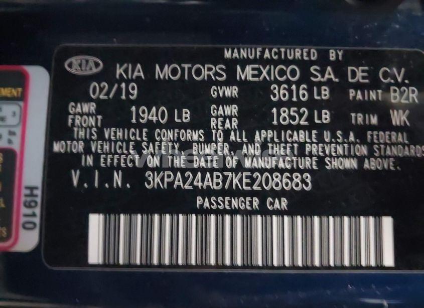 Photo 9 of 2019 Kia Rio S (VIN 3KPA24AB7KE208683)