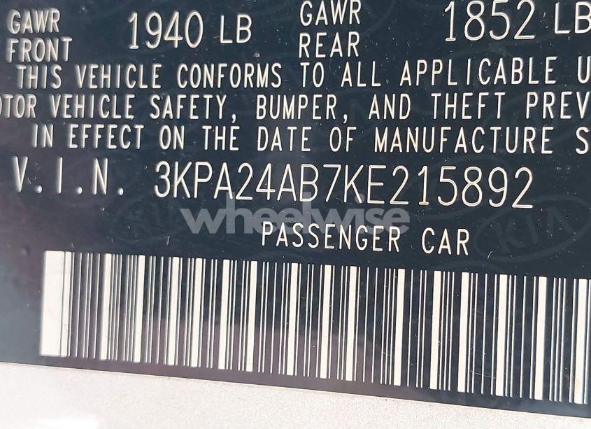 Photo 9 of 2019 Kia Rio S (VIN 3KPA24AB7KE215892)