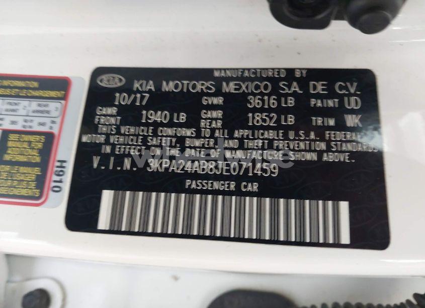 Photo 9 of 2018 Kia Rio S (VIN 3KPA24AB8JE071459)