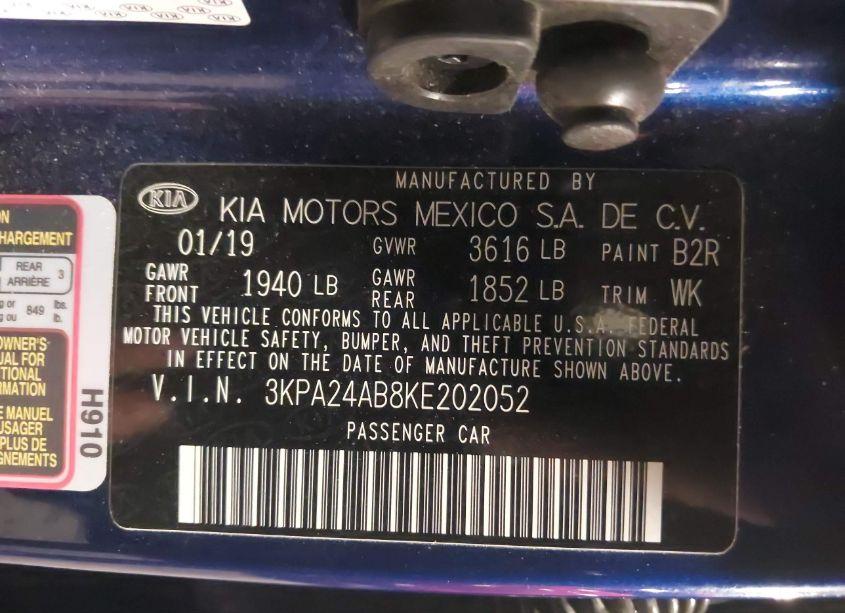 Photo 9 of 2019 Kia Rio S (VIN 3KPA24AB8KE202052)