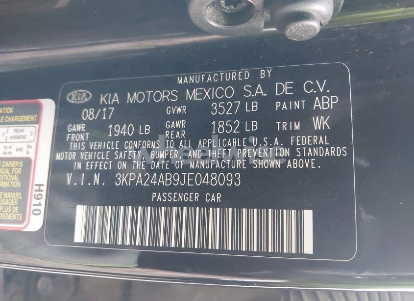 Photo 9 of 2018 Kia Rio LX (VIN 3KPA24AB9JE048093)