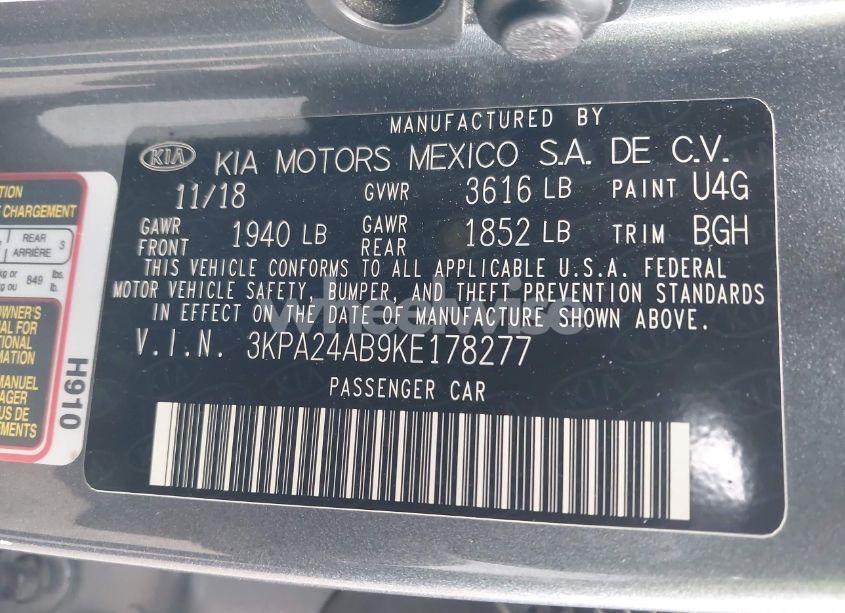 Photo 9 of 2019 Kia Rio S (VIN 3KPA24AB9KE178277)