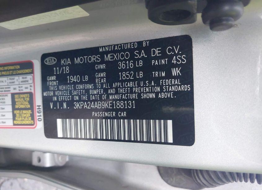 Photo 9 of 2019 Kia Rio S (VIN 3KPA24AB9KE188131)