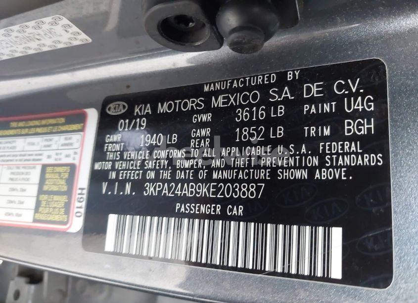 Photo 9 of 2019 Kia Rio S (VIN 3KPA24AB9KE203887)