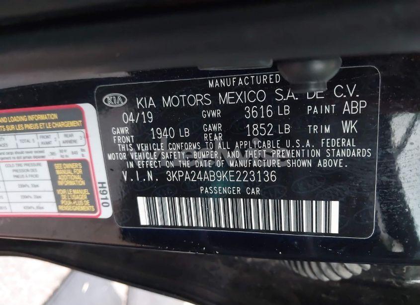 Photo 7 of 2019 Kia Rio LX (VIN 3KPA24AB9KE223136)