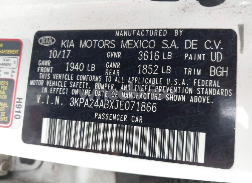 Photo 9 of 2018 Kia Rio LX (VIN 3KPA24ABXJE071866)