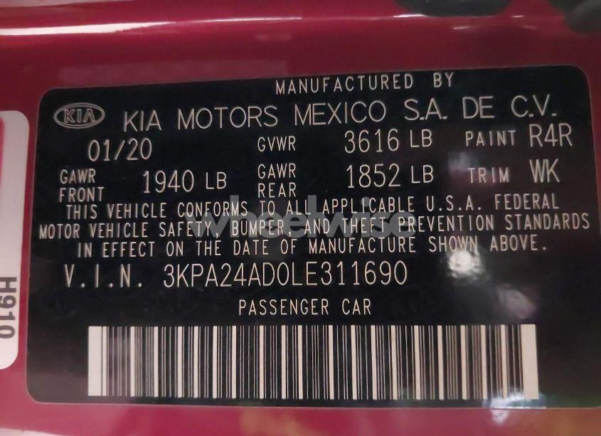 Photo 9 of 2020 Kia Rio S (VIN 3KPA24AD0LE311690)