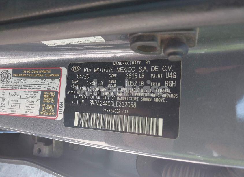 Photo 9 of 2020 Kia Rio S (VIN 3KPA24AD0LE332068)