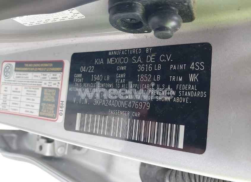 Photo 9 of 2022 Kia Rio S (VIN 3KPA24AD0NE476979)