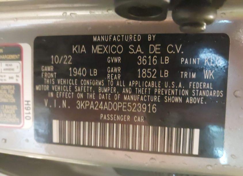 Photo 9 of 2023 Kia Rio S (VIN 3KPA24AD0PE523916)