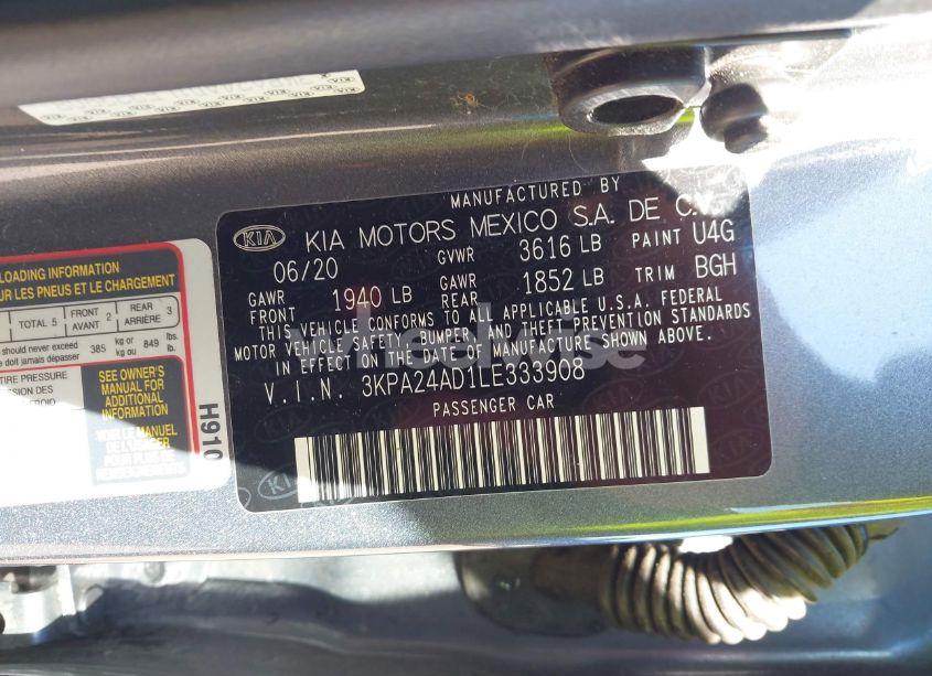 Photo 9 of 2020 Kia Rio S (VIN 3KPA24AD1LE333908)