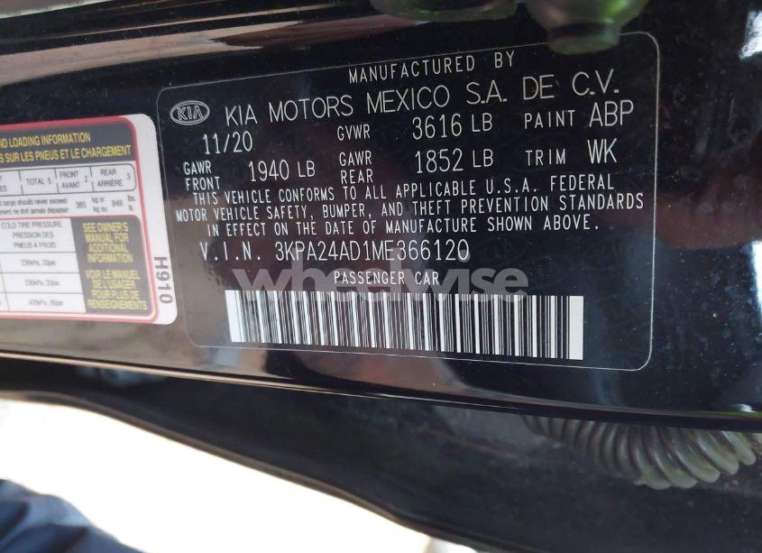 Photo 9 of 2021 Kia Rio S (VIN 3KPA24AD1ME366120)