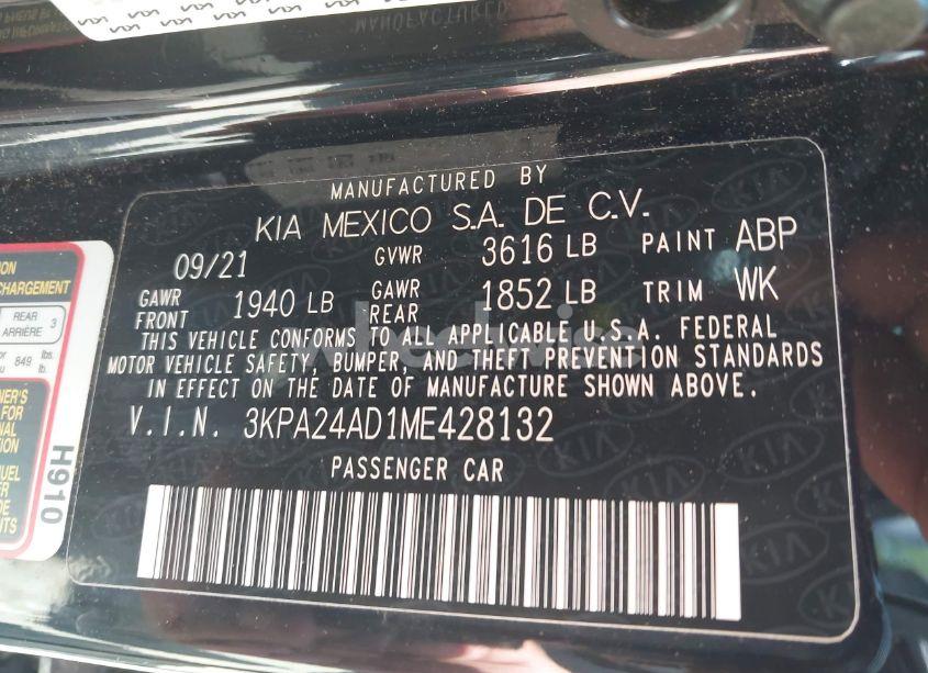 Photo 9 of 2021 Kia Rio S (VIN 3KPA24AD1ME428132)