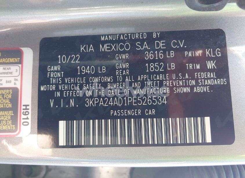 Photo 9 of 2023 Kia Rio S (VIN 3KPA24AD1PE526534)