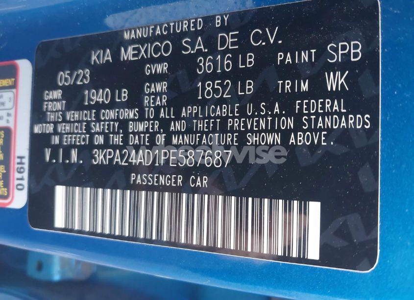 Photo 9 of 2023 Kia Rio S (VIN 3KPA24AD1PE587687)