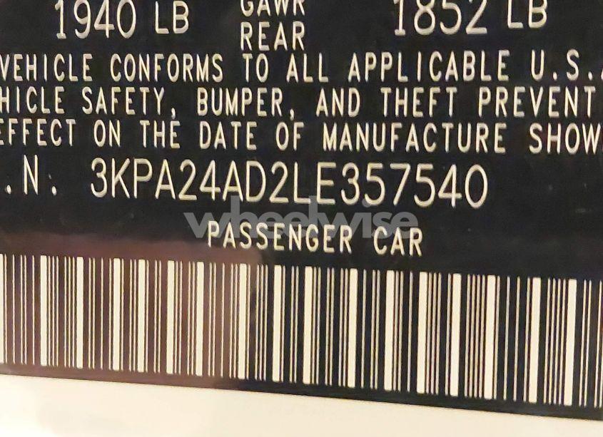 Photo 9 of 2020 Kia Rio LX (VIN 3KPA24AD2LE357540)