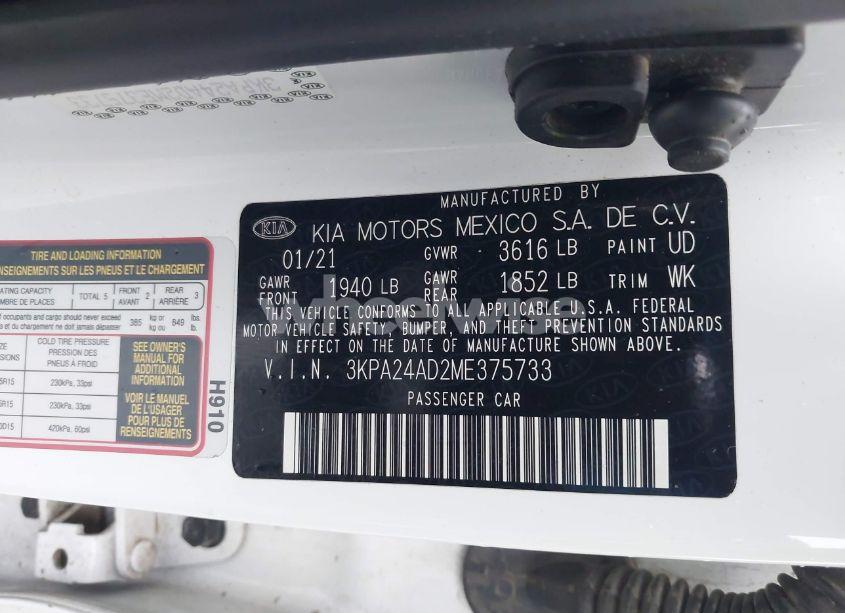 Photo 9 of 2021 Kia Rio S (VIN 3KPA24AD2ME375733)