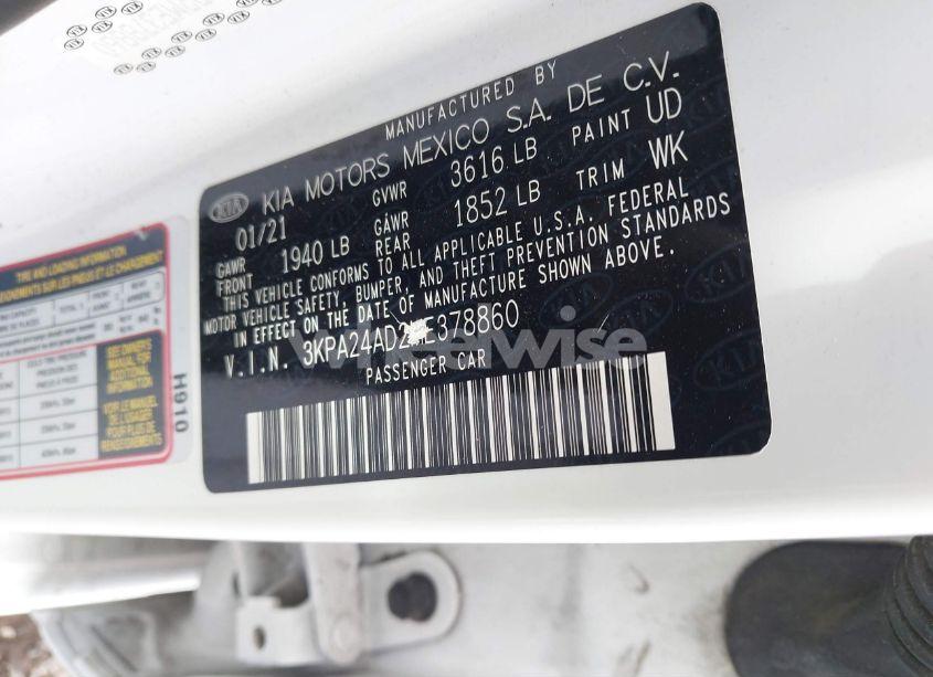 Photo 9 of 2021 Kia Rio LX (VIN 3KPA24AD2ME378860)