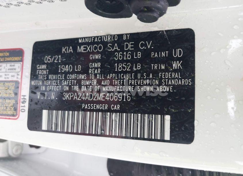 Photo 9 of 2021 Kia Rio LX (VIN 3KPA24AD2ME406916)