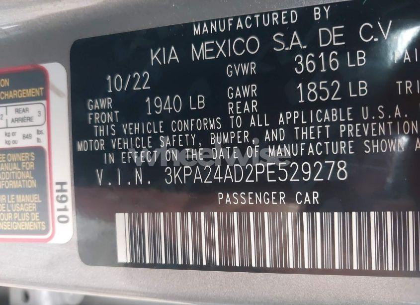 Photo 9 of 2023 Kia Rio S (VIN 3KPA24AD2PE529278)