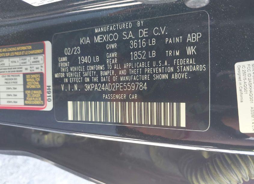 Photo 9 of 2023 Kia Rio LX (VIN 3KPA24AD2PE559784)