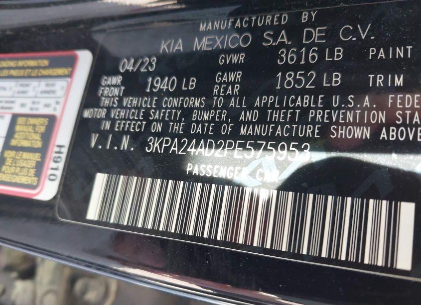 Photo 9 of 2023 Kia Rio S (VIN 3KPA24AD2PE575953)