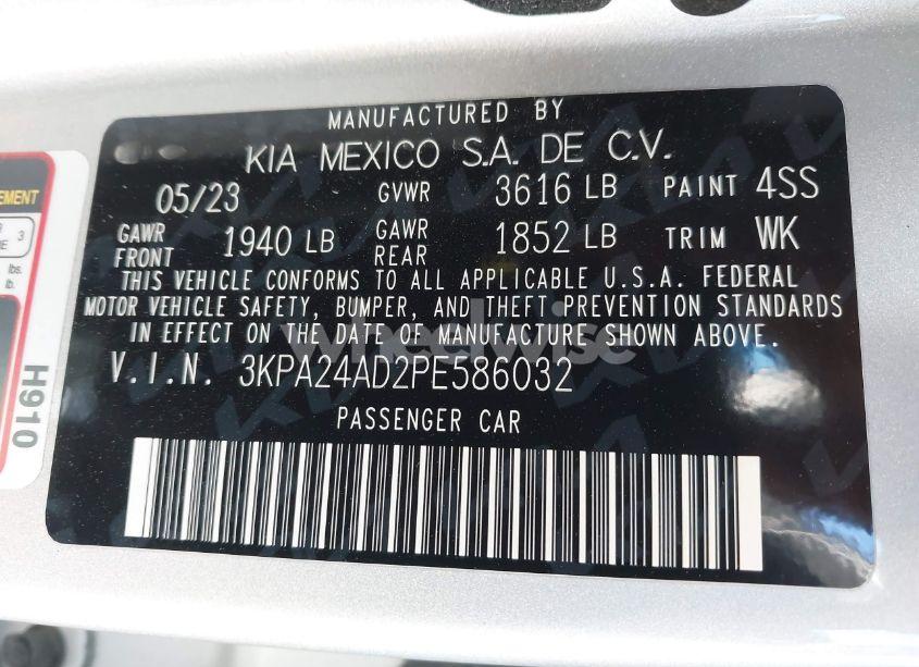 Photo 9 of 2023 Kia Rio S (VIN 3KPA24AD2PE586032)