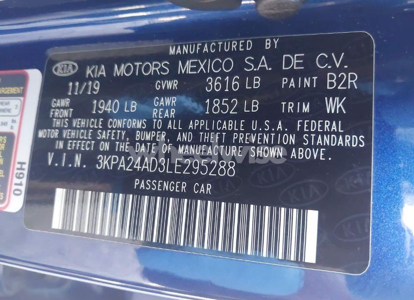 Photo 9 of 2020 Kia Rio S (VIN 3KPA24AD3LE295288)