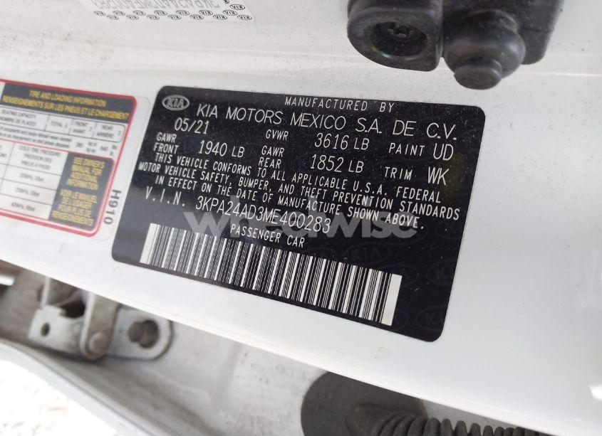 Photo 9 of 2021 Kia Rio S (VIN 3KPA24AD3ME400283)