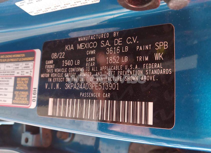 Photo 9 of 2023 Kia Rio S (VIN 3KPA24AD3PE513901)