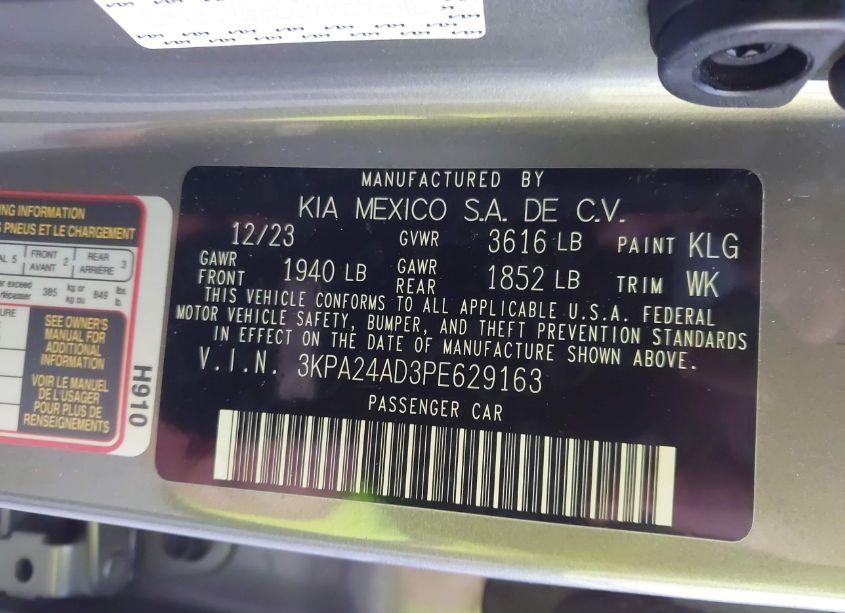 Photo 9 of 2023 Kia Rio S (VIN 3KPA24AD3PE629163)