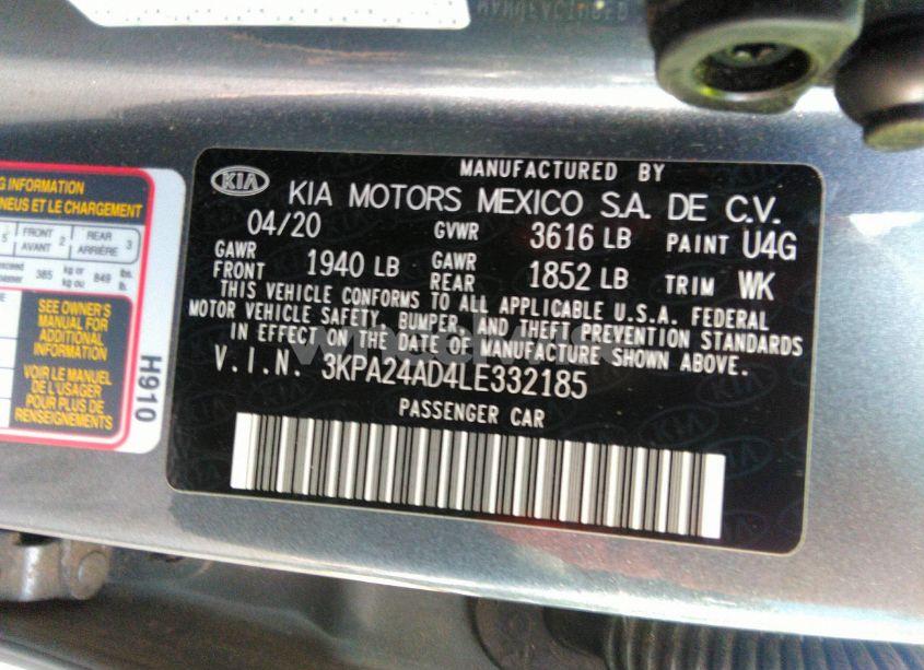Photo 9 of 2020 Kia Rio S (VIN 3KPA24AD4LE332185)