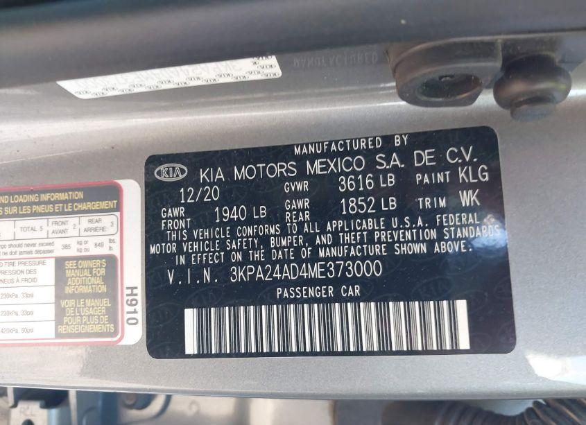 Photo 9 of 2021 Kia Rio S (VIN 3KPA24AD4ME373000)