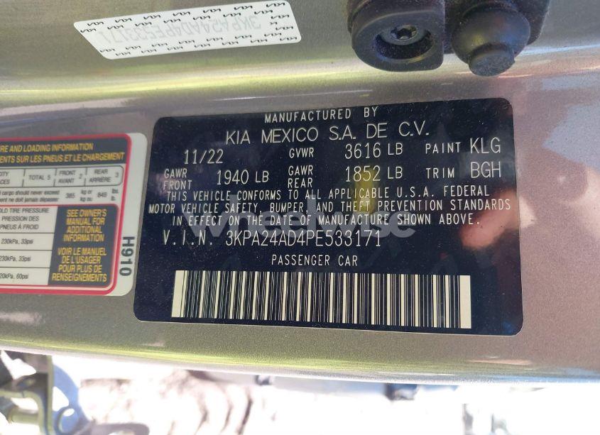 Photo 9 of 2023 Kia Rio S (VIN 3KPA24AD4PE533171)