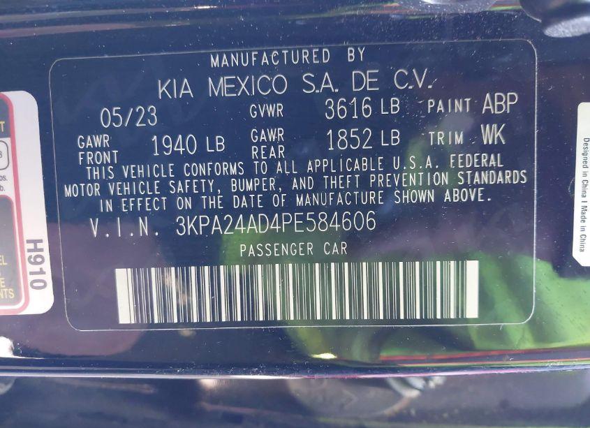 Photo 9 of 2023 Kia Rio S (VIN 3KPA24AD4PE584606)