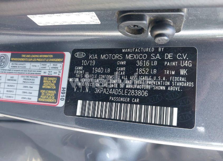 Photo 9 of 2020 Kia Rio S (VIN 3KPA24AD5LE283806)