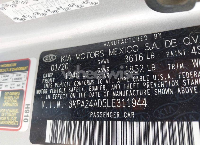 Photo 9 of 2020 Kia Rio S (VIN 3KPA24AD5LE311944)