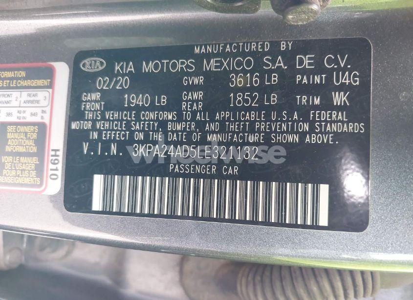 Photo 9 of 2020 Kia Rio S (VIN 3KPA24AD5LE321132)