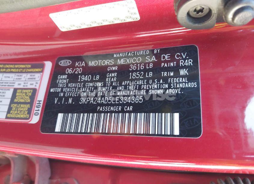 Photo 9 of 2020 Kia Rio S (VIN 3KPA24AD5LE334365)