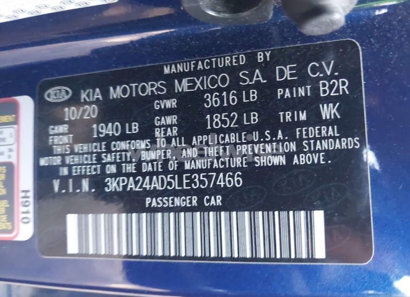 Photo 9 of 2020 Kia Rio S (VIN 3KPA24AD5LE357466)