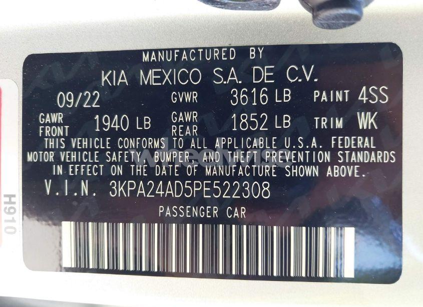 Photo 9 of 2023 Kia Rio LX (VIN 3KPA24AD5PE522308)