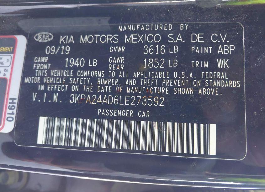 Photo 9 of 2020 Kia Rio S (VIN 3KPA24AD6LE273592)