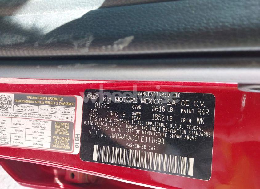 Photo 9 of 2020 Kia Rio S (VIN 3KPA24AD6LE311693)